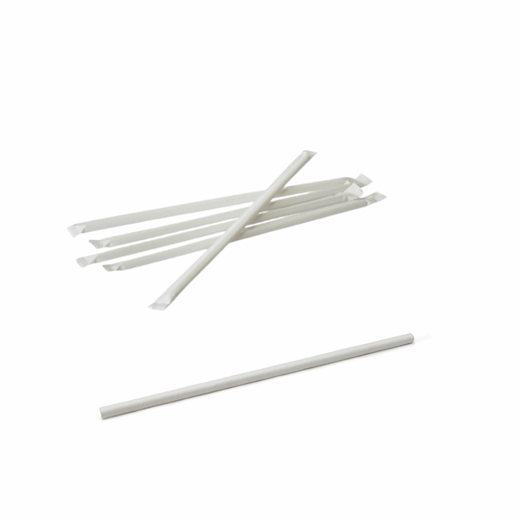 Bombilla de papel envuelta Blanca