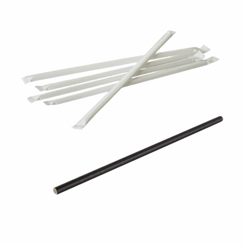 Bombilla de papel envuelta Negra